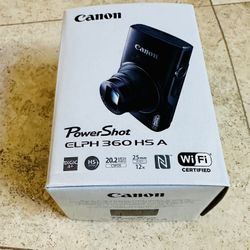 NEW! Canon PowerShot ELPH HS A Black Camera - New!