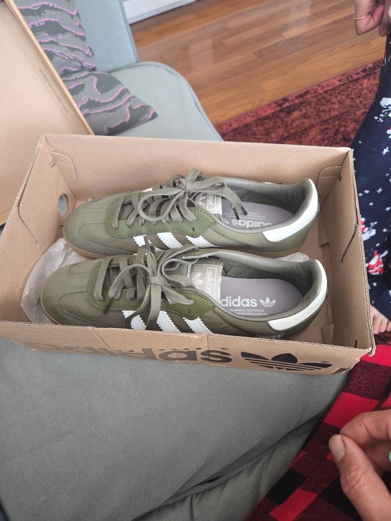 Olive Green Adidas Sambas