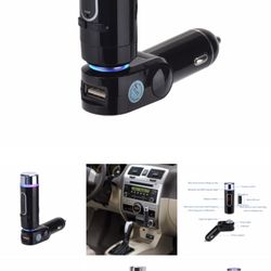 Brand new in box. (8 available)  Car Bluetooth FM Transmitter Wireless MP3 Radio Adapter Car Kit USB Charger. (Hablamos español) Basically a plug and 