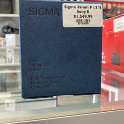 Sigma Art 35mm F1.2 DG II Lens For Sony