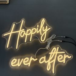 Happily Ever After Neon Sign Large, 38.4 Inch Neon Light Sign 