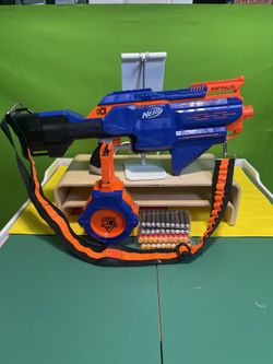 Nerf N-Strike Elite Infinus Blaster Bundle – Fully Loaded with Matching Ammo Drum, Bandolier and Darts! 