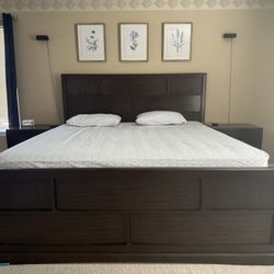 King Bed Frame With Dresser And Night Stand