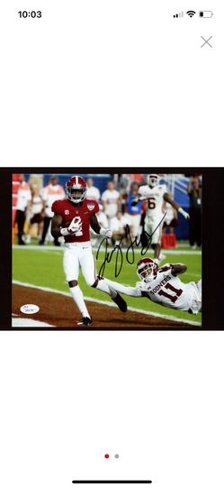 Jerry Jeudy Signed Alabama Crimson Tide 8x10 Photo (JSA COA)
