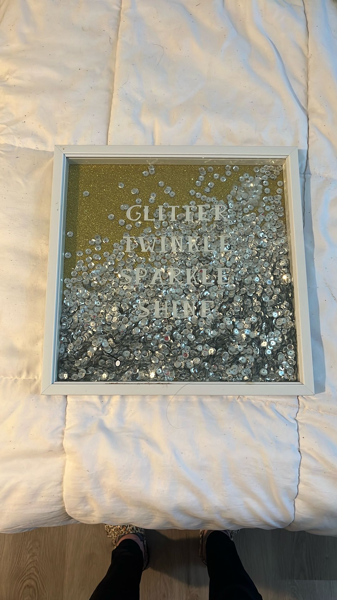 Picture Frame With Gold And Silver Glitter