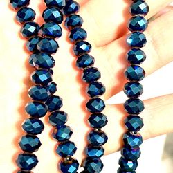 Long 38” Strand Of Coated Crystal Beads