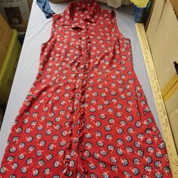 Bebor Juniors red floral shirt dress