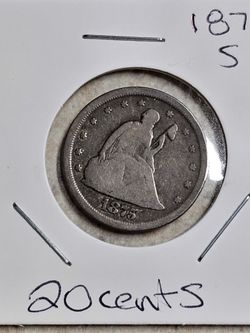1875 S 20 Cent Piece