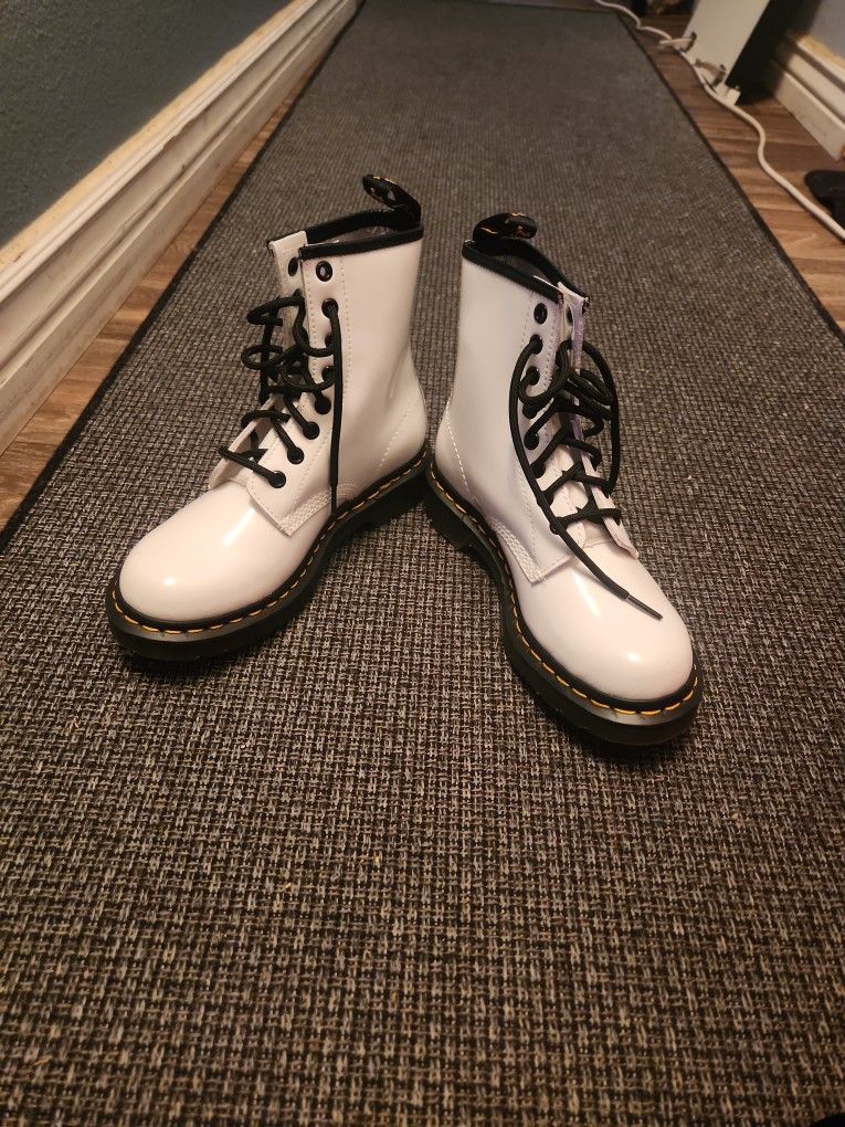 White Dr. Martens Boots 