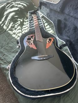 🎸 Applause Electric-Acoustic Guitar + Genuine Ovation Hard Shell Case — $300