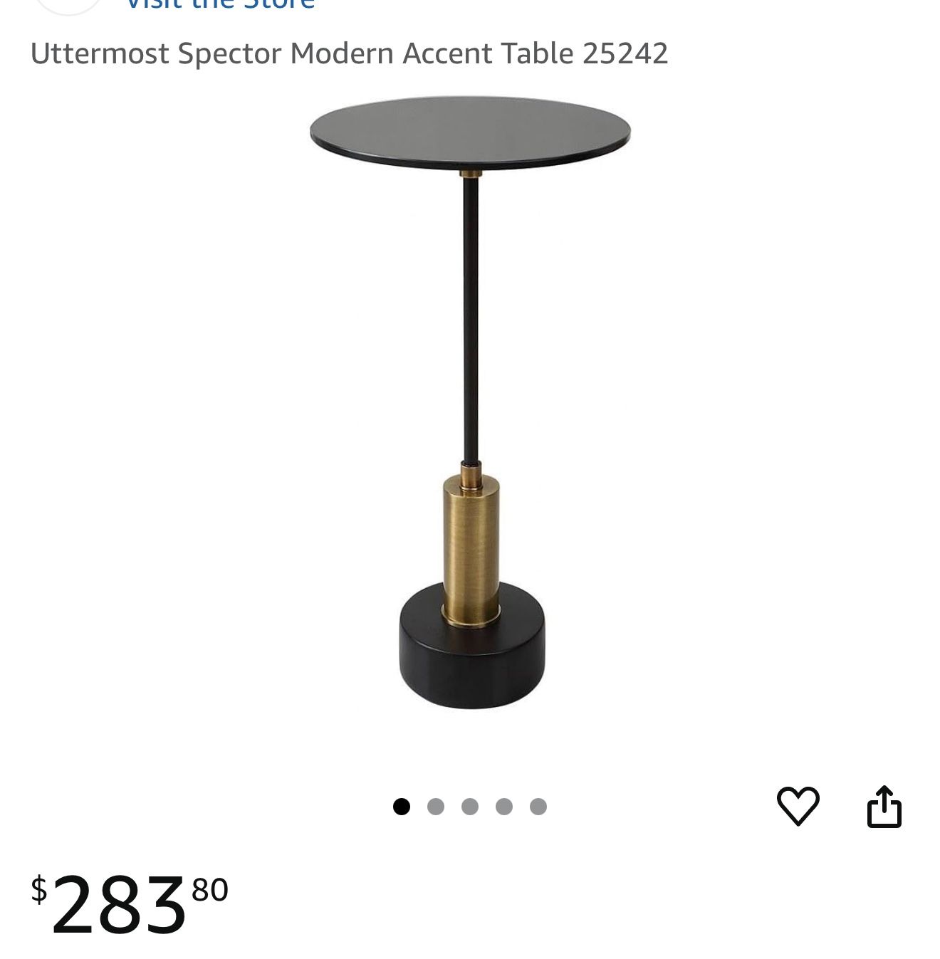 Black And Gold Steel Side Table