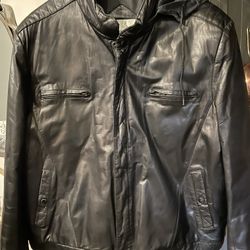 Men’s Leather Bomber Jacket