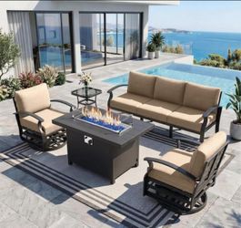 Aluminum patio furniture aluminum outdoor patio furniture aluminum swivel chairs fire pit propane ☑️🆕🚎