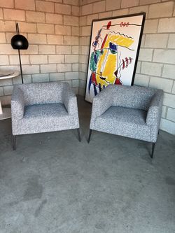 Pair Of Living Spaces Modern Lounge Chairs ( Can Deliver For $10 )