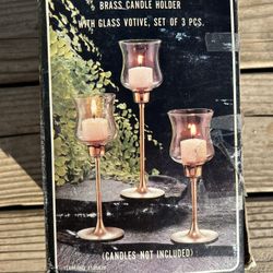 Trio Candle Holders With Candles 