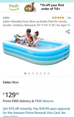 35%OFF brand new still in box inflatable pool kid and adult indoor outdoor amazon