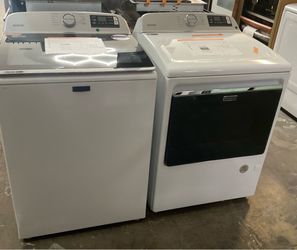 New Open Box Maytag Washer & Dryer SET Top Load Set In White