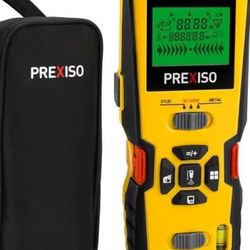 PREXISO 5-in-1 Stud Finder with Laser Level Marking & Ultrasound Distance Measure - Area, Volume, Addition | Wood, AC Wire Detector - Wall Scanner Bea