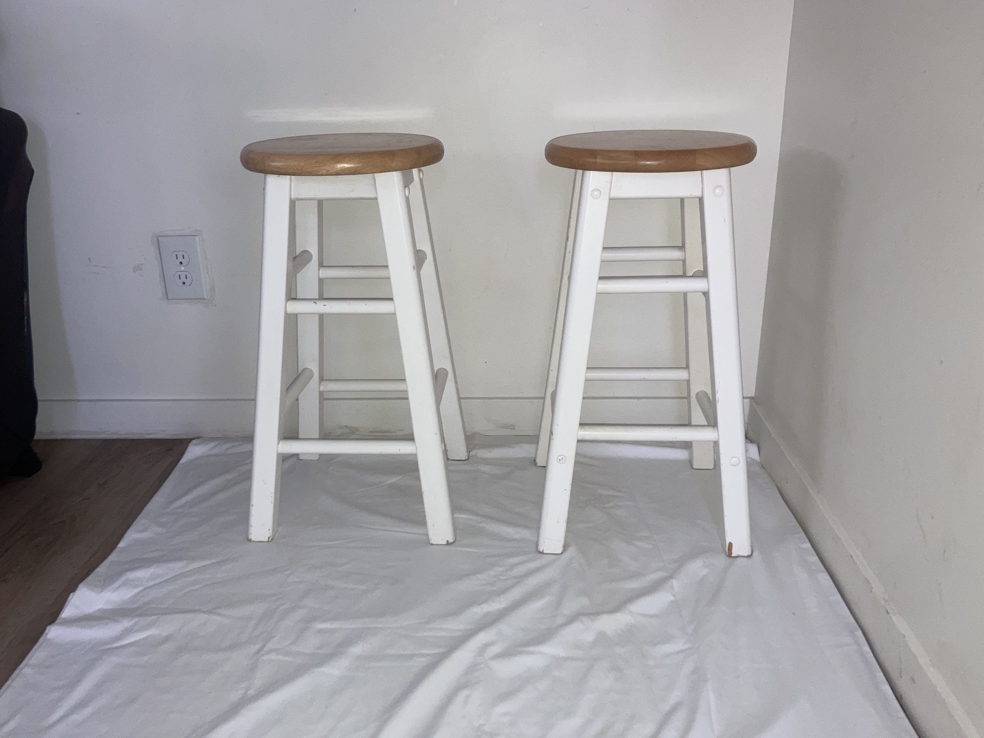 Pair Of Wooden Stools ( Please Read Full Description