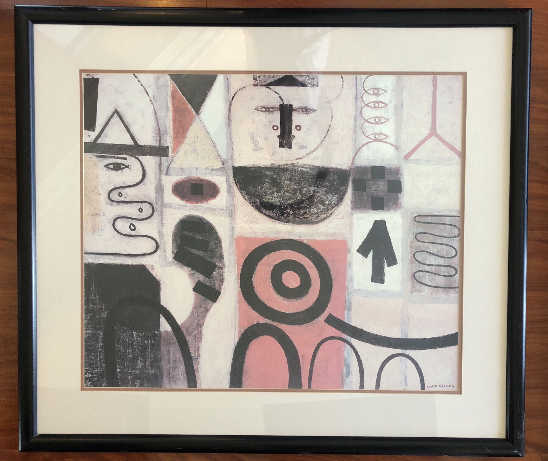 Signed Adolph Gottlieb “”The Seer” Abstract Lithograph Print Beautifully Framed And Double Matted