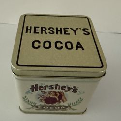Vintage HERSHEYS COCOA Tin 4.5”Height 4” wide . Square  1993