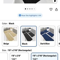 5-Piece Memory Foam Bathroom Rug Set – Black 