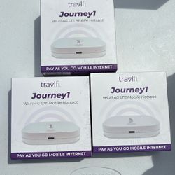 Travlfi journey, one Wi-Fi 4G LTE mobile hotspot