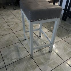 Gray Leather Stools 