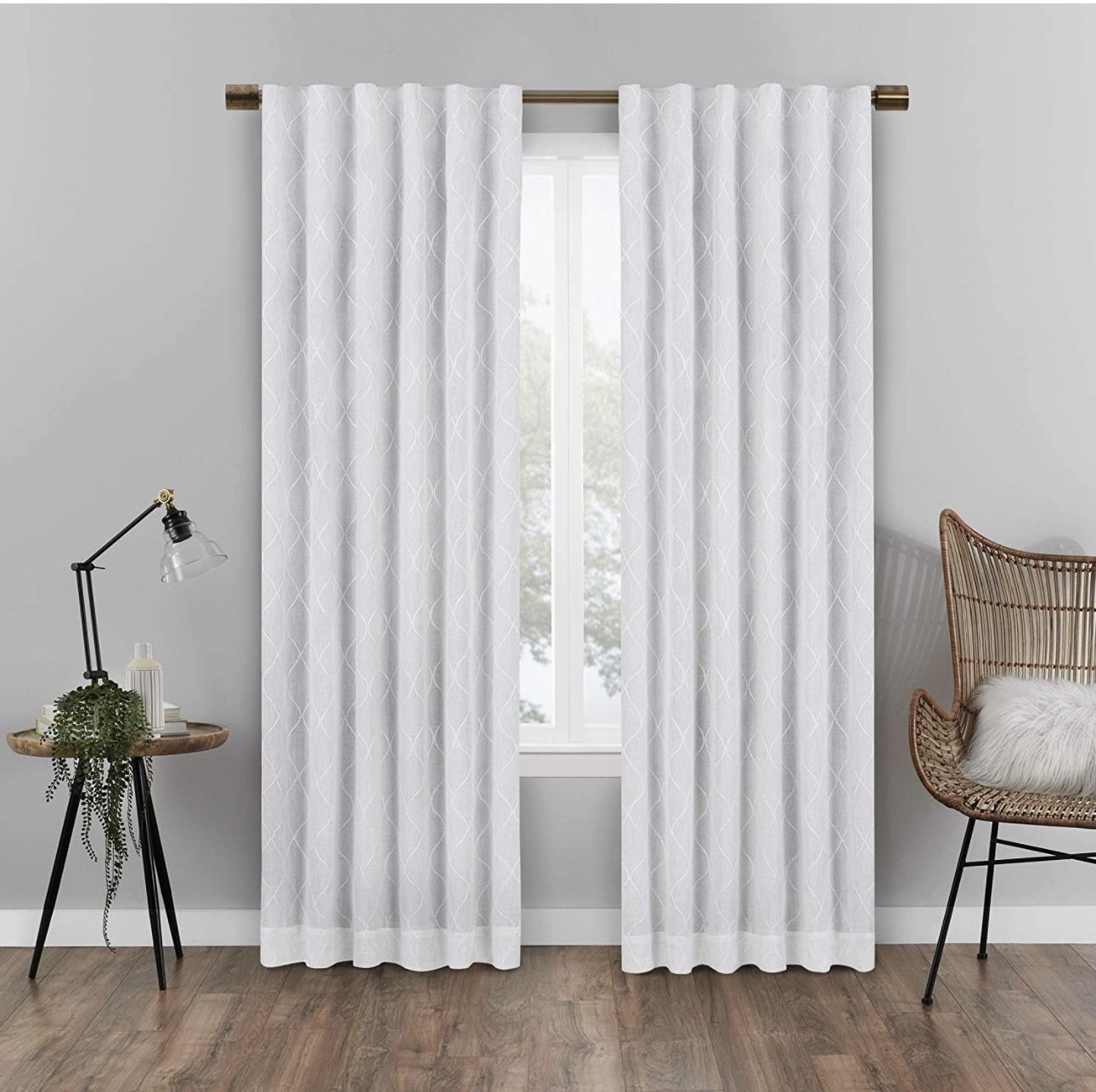 ECLIPSE Nora Geo Modern 100% Blackout Thermal Rod Pocket Window Curtain for Bedr