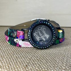 Floral Genuine Leather Wrap Bracelet 