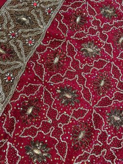 Indian Ethnic Saree Red Embroidery