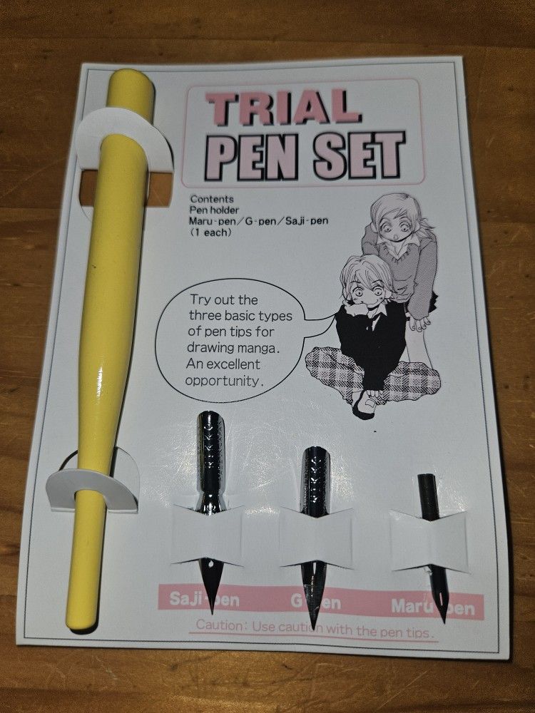 Japanese Manga Pen Nibs and Holder Saji G Maru Drawing with Ink