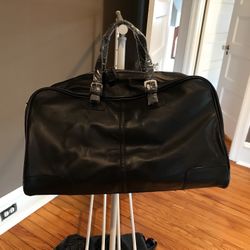 Black Leather Duffel Bag