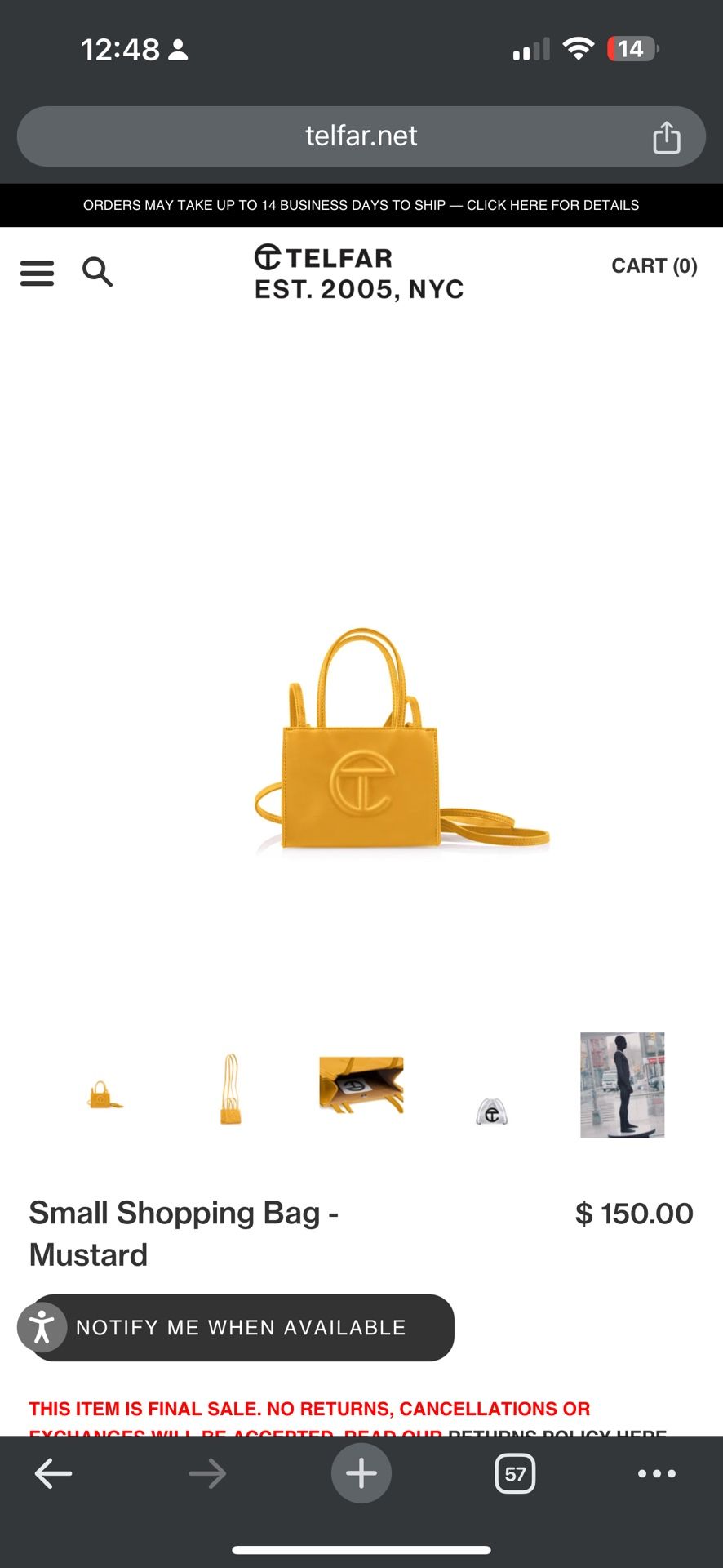 MUSTARD YELLOW TELFAR