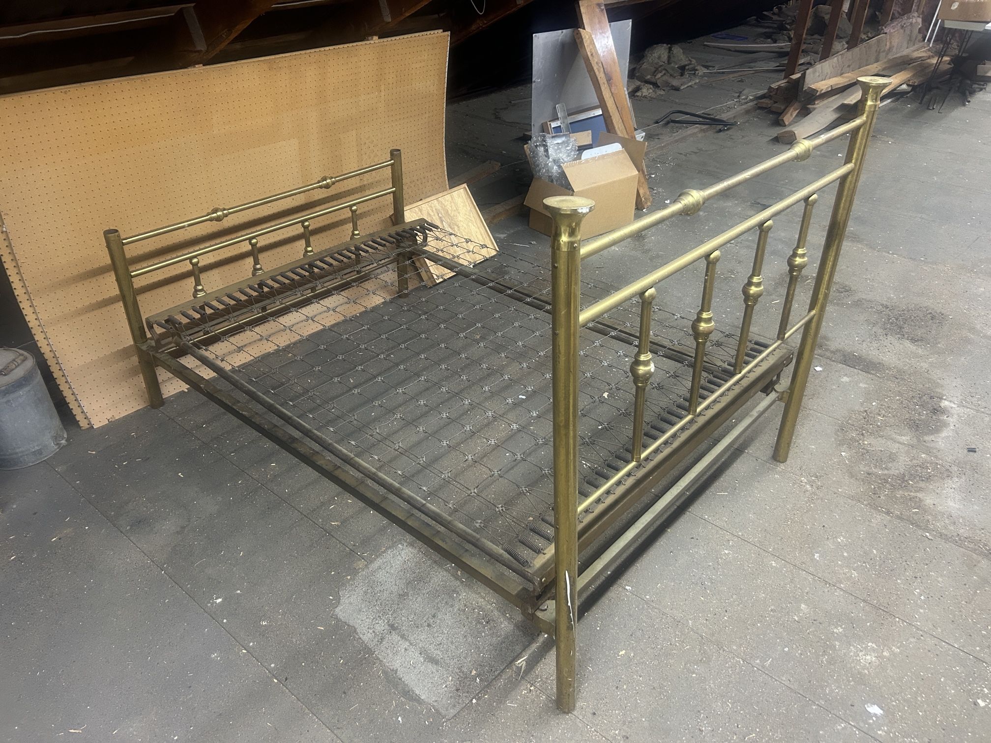 Antique Brass Full Size Bed Frame With Springs