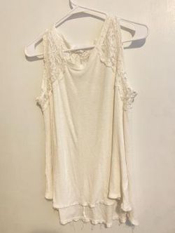 Olive & Oak Women's Off White Laced Tank Top Size XL NWOT