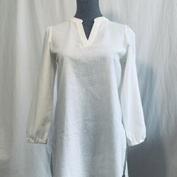 Anne Klein White Linen Tunic