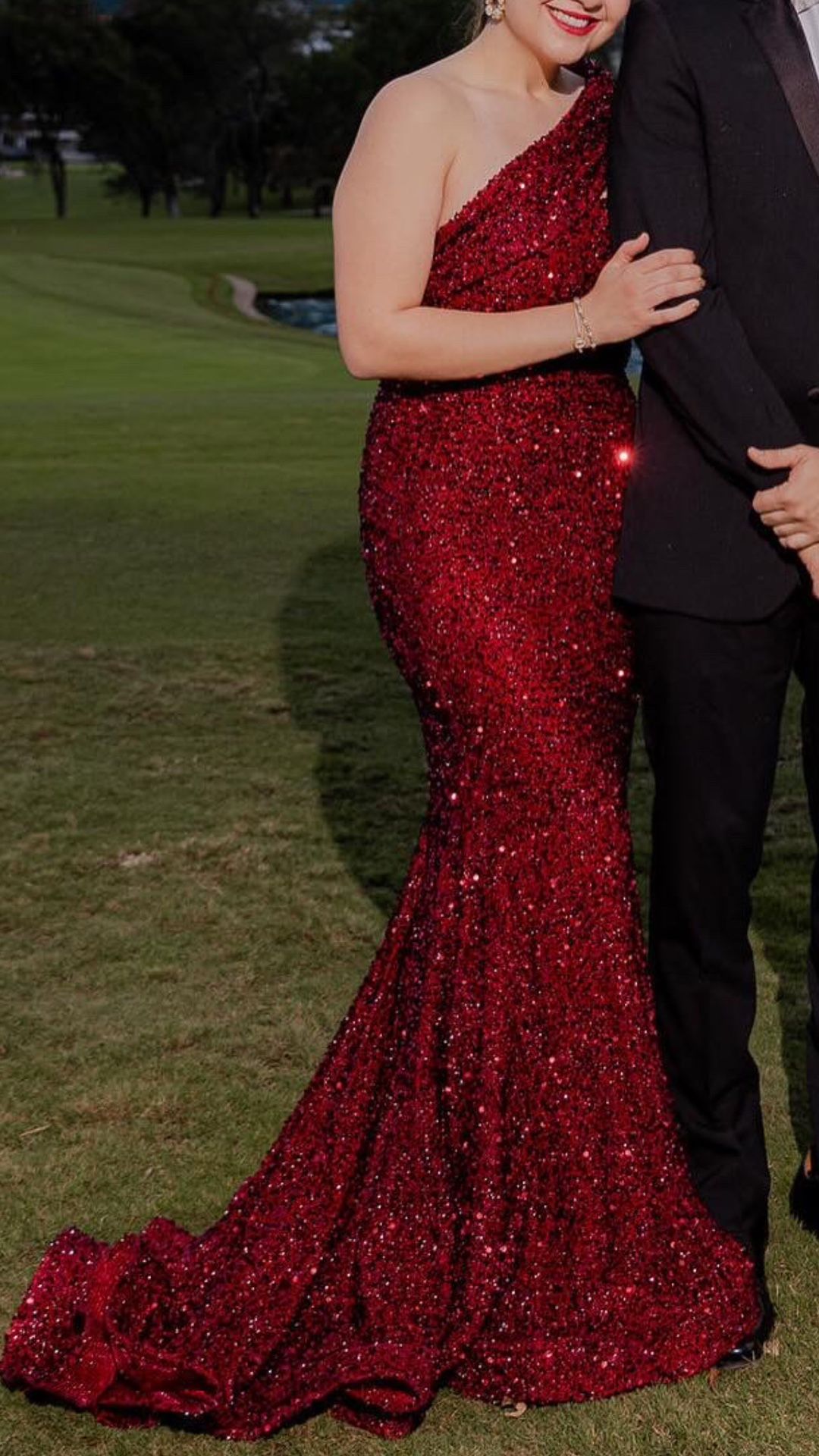 Red Sequin Dress Size M (6 8)