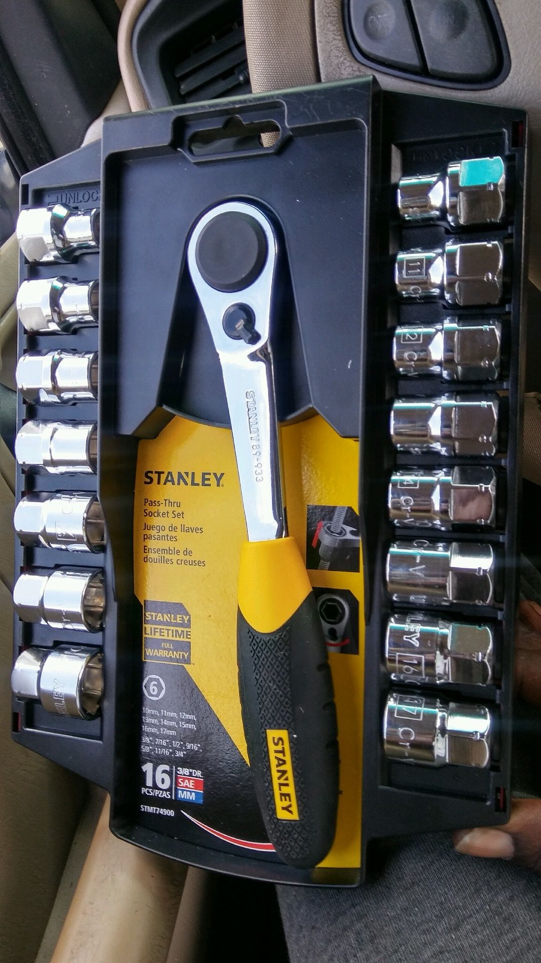 stanley 16 piece pass-thru socket set