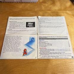 Nintendo NES - Super Mario Bros Manuals