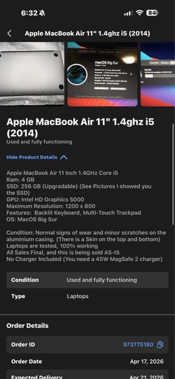 2014 MacBook Air 11”
