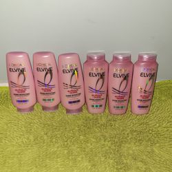 3 Shampoo And 3 Conditioner 12.6oz Loreal Elvive Glycolic+Gloss