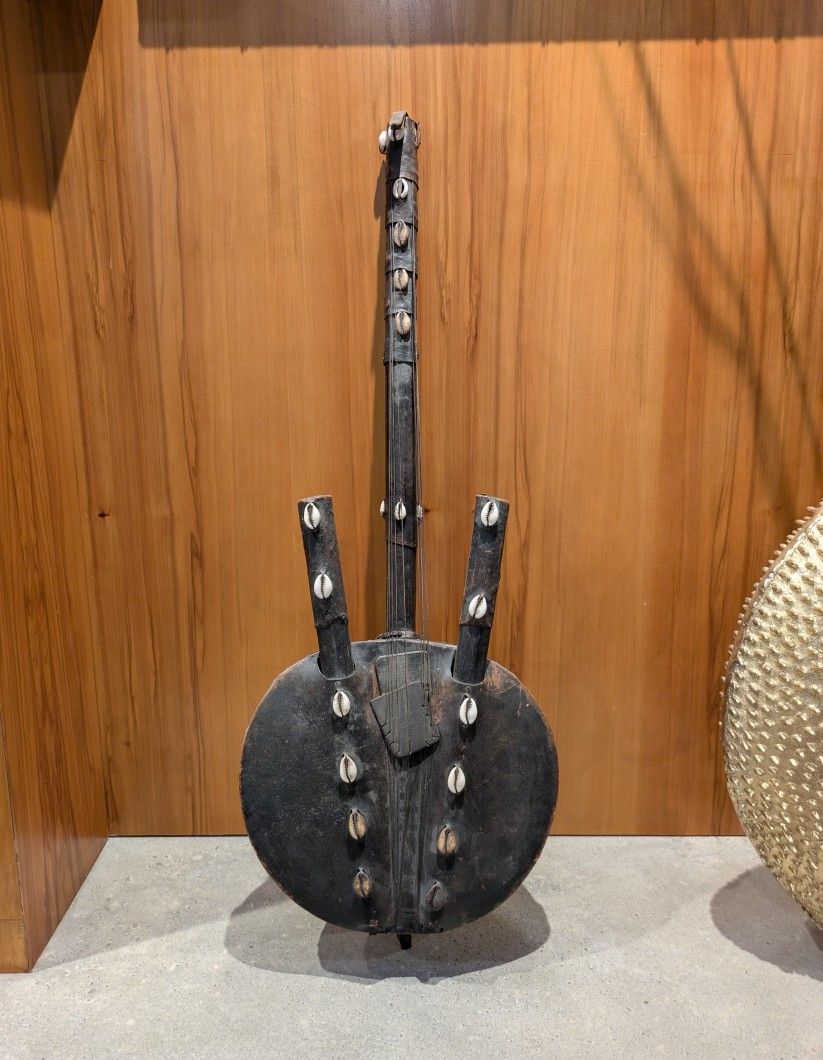 Vintage West African 10-Stringed Cowrie Shell & Gourd "Kora"