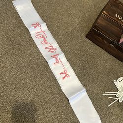 “Tying The Knot” Pink & White Bridal Sash