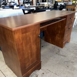 Wood Office Desk w/ File Cabinet