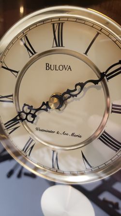 Like New Bulova Cherry wood Desk Clock $130