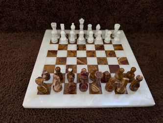 Hand-Carved Marble Chess Set