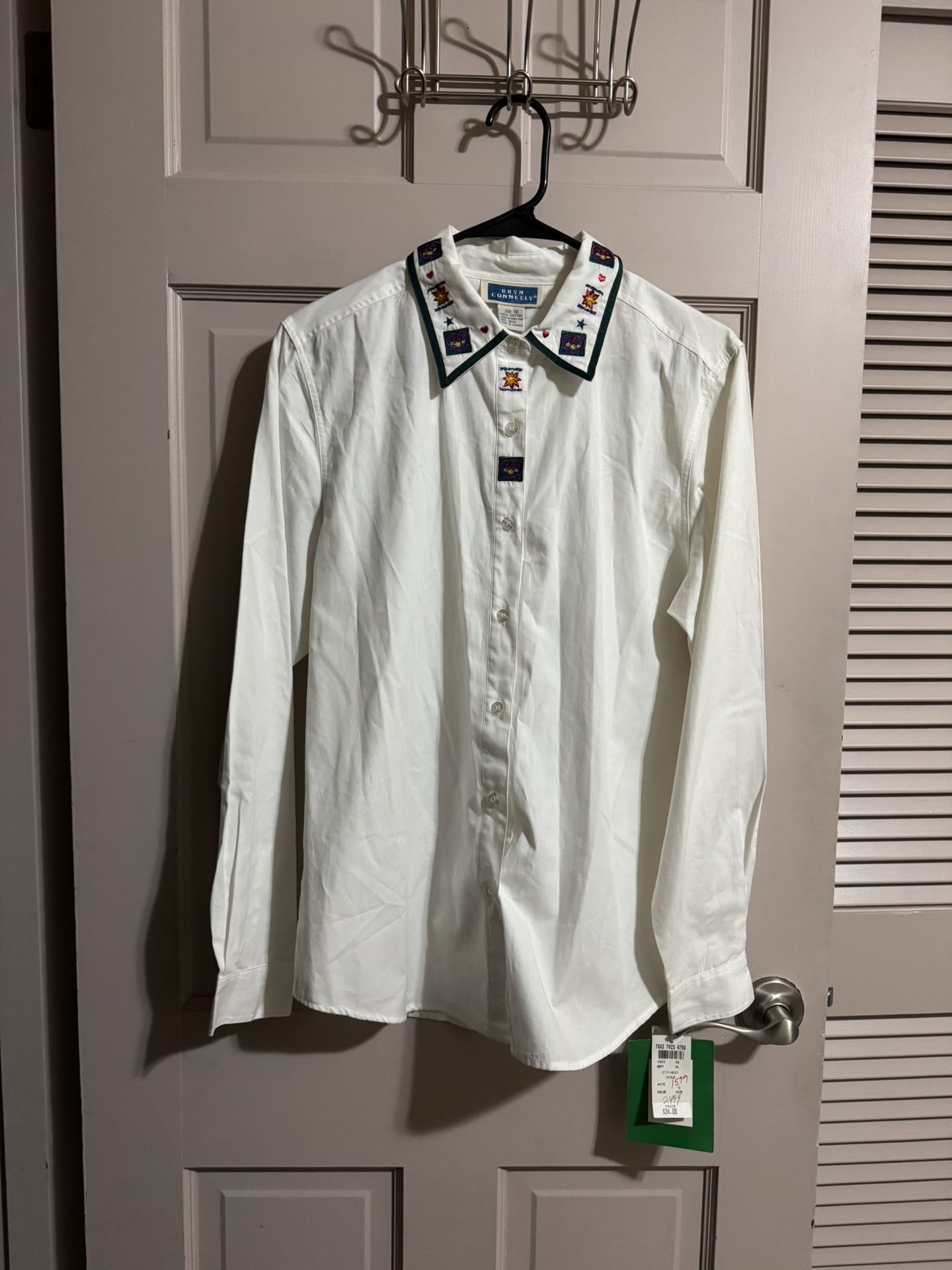 Womens Vintage Holiday Button Down Bryn Connelly Christmas NWT Size 12