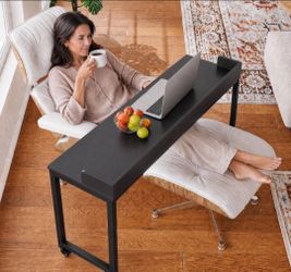 Overbed Table with Wheels, 16" D x 71" W x 41" H Mobile Bed Desk
Queen Full Size Mobile Computer Desk with eavy Duty Metal Leg, Standing Laptop Cart,