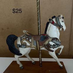 Vintage 1985 PJ's Carousel Collection Horse Statue Figurine Dentzel Style Phelps
